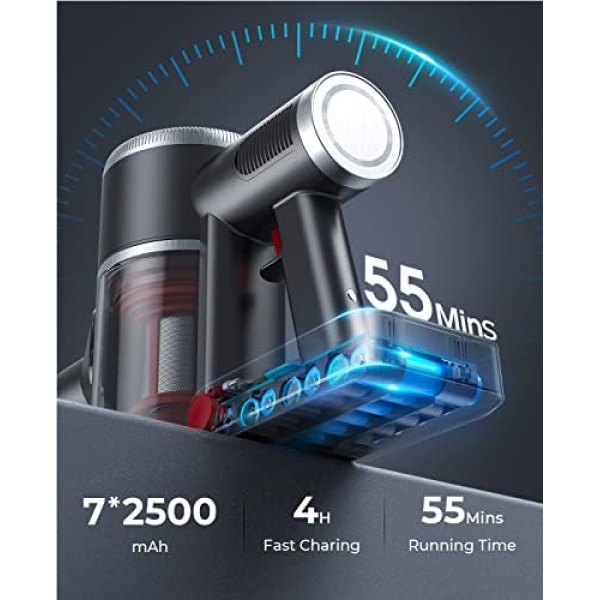 Laresar Cordless Vacuum Cleaner, 400W 33KPa Powerful Vacuum, 55 Mins Battery - Image 4