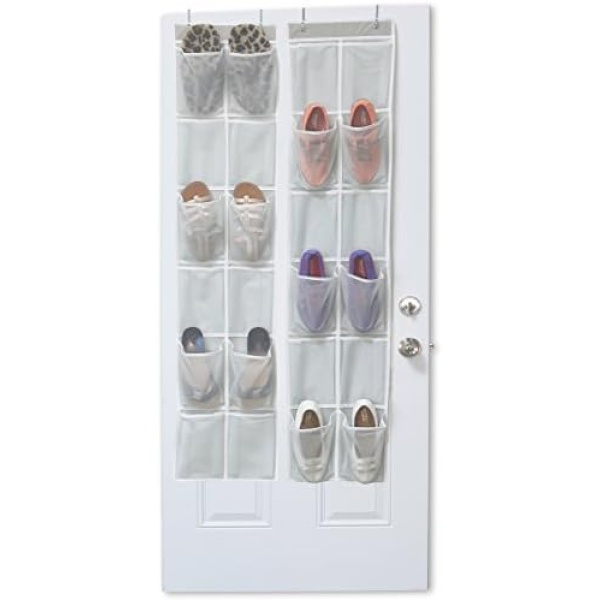 SimpleHouseware 24 Pockets - 2PK 12 Large Pockets Over Door Hanging Shoe - Image 4