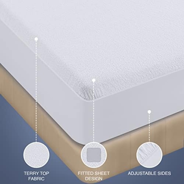 Utopia Bedding Waterproof Terry Top Mattress Protector Queen 200 GSM, Mattress - Image 7