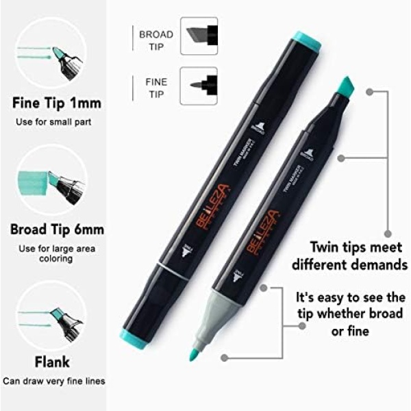 100 Colors Alcohol Markers Dual Tips Permanent Art Markers Pen for Kids & Adult - Image 4