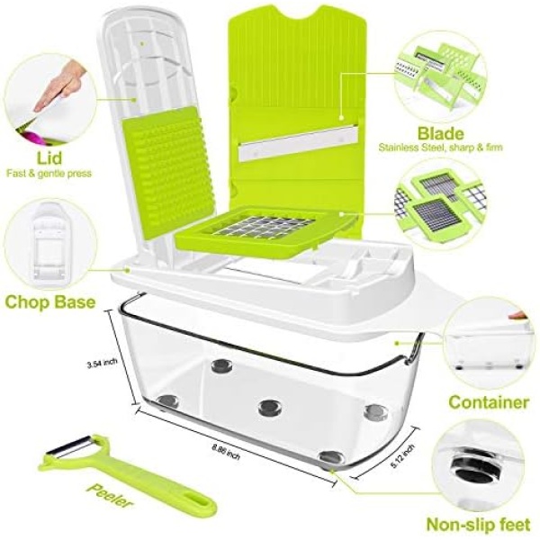 Vegetable Chopper and Slicer Dicer for Kitchen 23 PCS Veggie Slicer and Chopper - Image 5