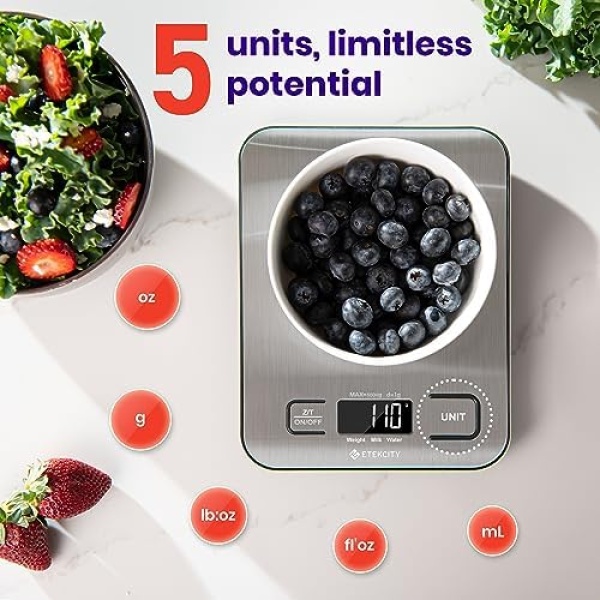 Etekcity Food Kitchen Scale, Digital Grams and Ounces for Weight Loss, Baking - Image 3