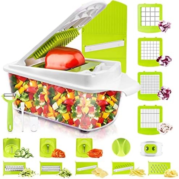 Vegetable Chopper and Slicer Dicer for Kitchen 23 PCS Veggie Slicer and Chopper