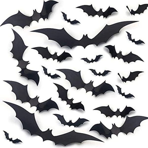 Halloween 3D Bats Decoration, DIY Scary Wall Bats Wall Decal Wall Stickers 4