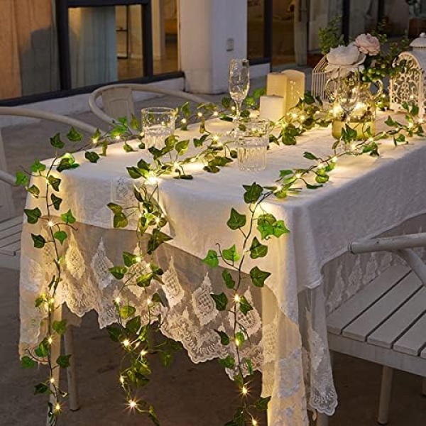 12 Packs Artificial Ivy, 84FT Garland Hanging Plants Fake Vines with 200 LED - Image 3