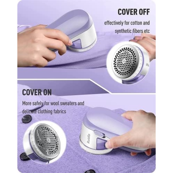 Ruidla Fabric Shaver Defuzzer, Electric Lint Remover, Rechargeable Sweater - Image 6
