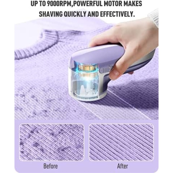 Ruidla Fabric Shaver Defuzzer, Electric Lint Remover, Rechargeable Sweater - Image 5