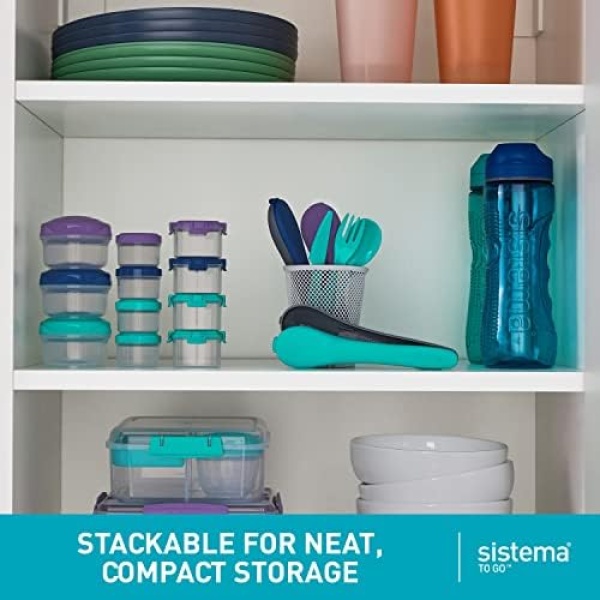 Sistema to Go Collection Mini Bites Small Food Storage Containers, 4.39 oz./130 - Image 4