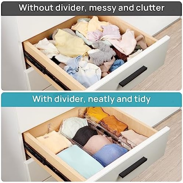 Drawer Dividers Organizers 8 Pack, Vtopmart Adjustable 3.2" High Expandable from - Image 4