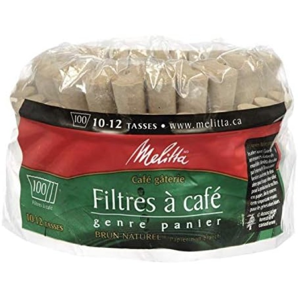 Melitta 629350 Super Premium Natural Brown Basket Coffee Filters 100s, Green