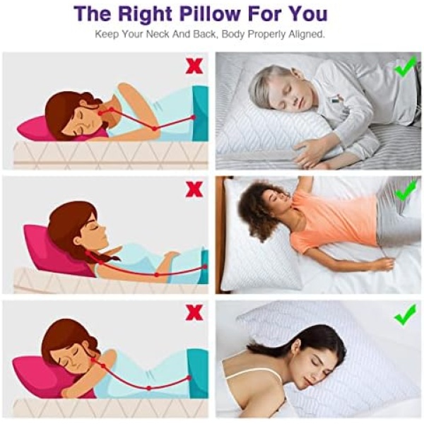 Wishsmile Cooling Shredded Memory Foam Pillows for Sleeping Cool Cold Pillow - Image 6