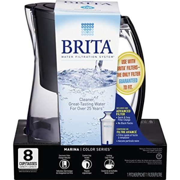 Brita Medium 8 Cup Water Filter Pitcher with 1 Standard Filter, BPA Free Marina - Image 2