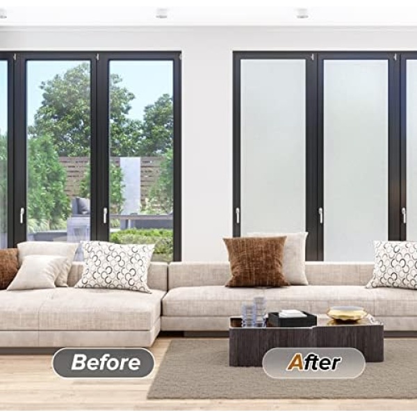 Rabbitgoo Window Films for Privacy, Static Cling Frosted Glass Window Sticker - Image 7