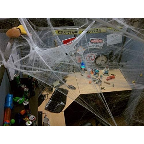 Fake Spider Web [Bonus 40 Spiders] Halloween Party Outdoor Decorations Supplies - Image 4