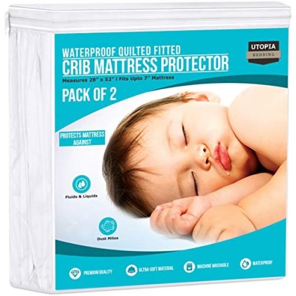 Utopia Bedding Waterproof Crib Fitted Mattress Protector (Pack of 2) - Toddler - Image 8