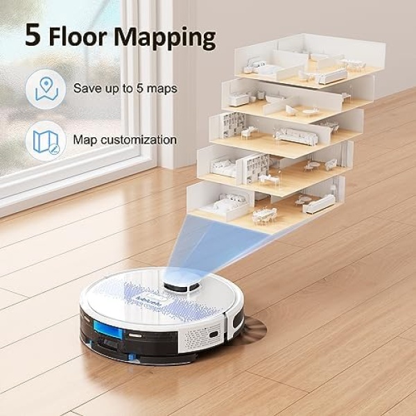 Robot vacuums 3000Pa, Lubluelu 2 in 1 Robot Vacuums and Mop, Lidar Navigation - Image 6