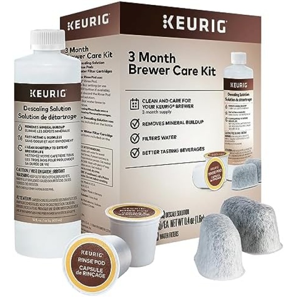 Keurig 3-Month Brewer Maintenance Kit, Includes Descaling Solution, Water Filter