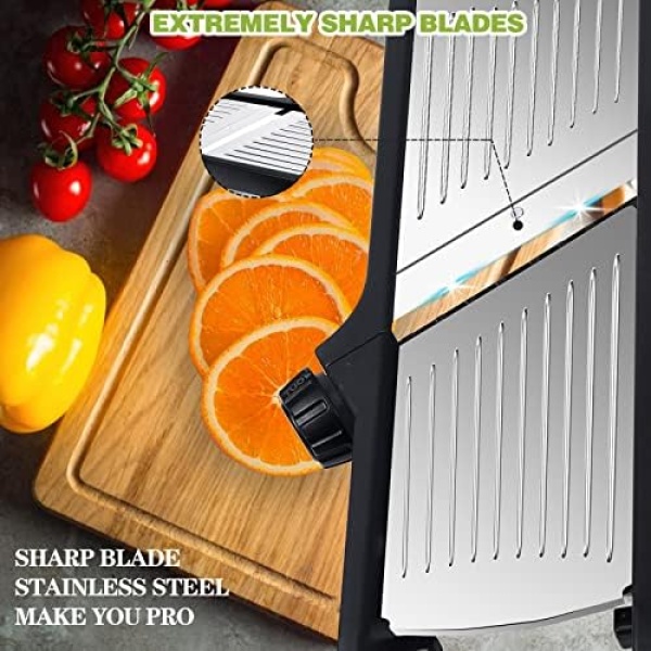 Mandoline Slicer, Vegetable Mandolin Slicer for Kitchen, Adjustable Thickness - Image 5