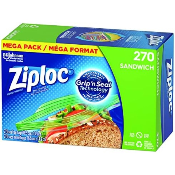 Ziploc Snack and Sandwich Bags for On-the-Go Freshness, Grip 'n Seal Technology - Image 2