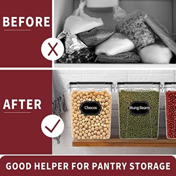 PRAKI Large Airtight Food Storage Containers, 10PCS BPA Free Plastic Cereal - Image 6