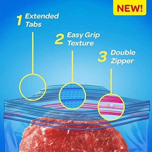 Ziploc Extra Large Food Storage Freezer Bags with Double Zipper Seal - Image 3