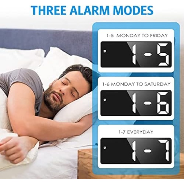 AMIR Digital Alarm Clock, LED Clock for Bedroom, Electronic Desktop Clock - Image 4