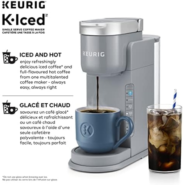 Keurig K-Iced Single Serve K-Cup Pod Coffee Maker, Featuring Simple Push Blue - Image 4