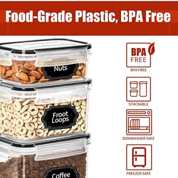 PRAKI 30 Pack Airtight Food Storage Containers for Kitchen Pantry Organizers - Image 4