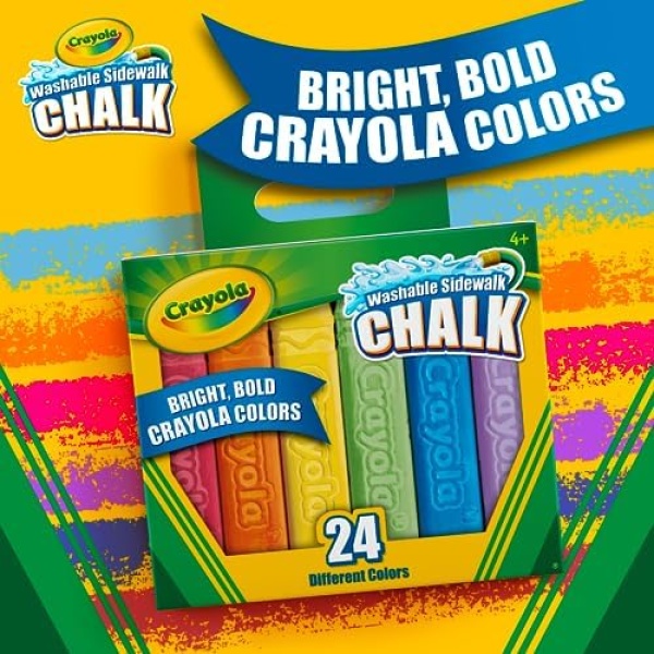 Crayola 24-Count Sidewalk Chalk Washable Toy Kit - Image 3