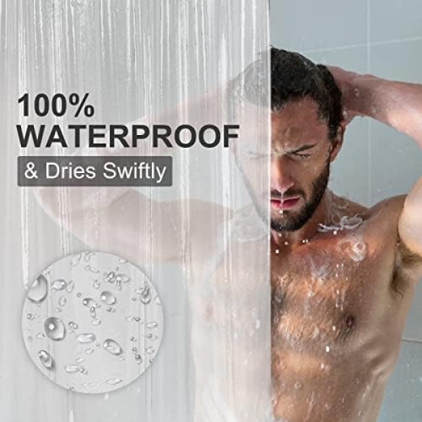 AmazerBath Clear Shower Curtain Liner, 72x72 Plastic Shower Liner, Waterproof - Image 3