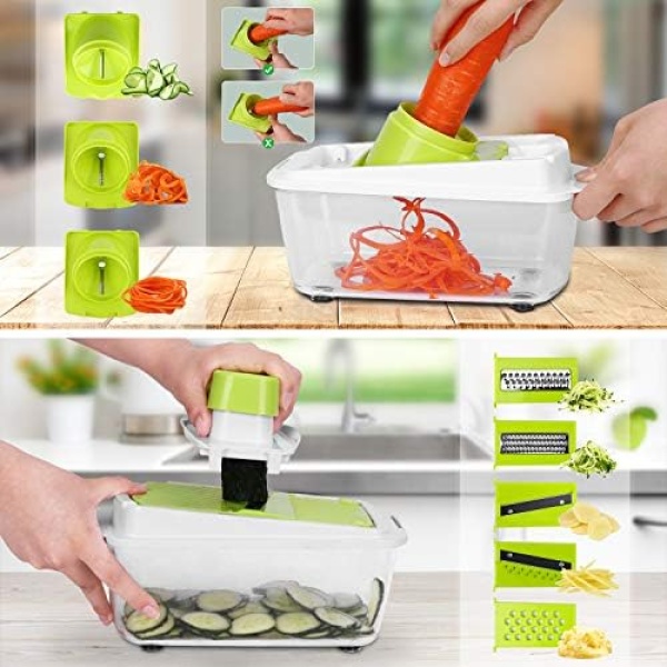 Vegetable Chopper and Slicer Dicer for Kitchen 23 PCS Veggie Slicer and Chopper - Image 4