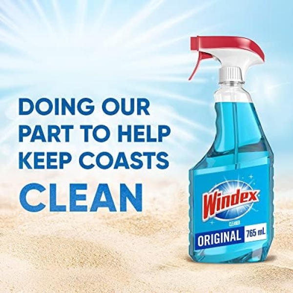 Windex Original Blue Glass and Window Cleaner, Bottles Made from 100% Recycled - Image 3