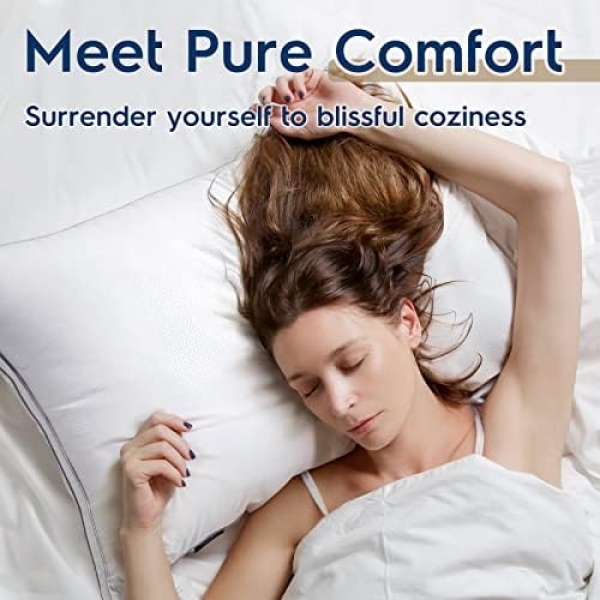viewstar Pillows Queen Size 2 Pack, Soft Hotel Bed Pillows for Back Side - Image 2