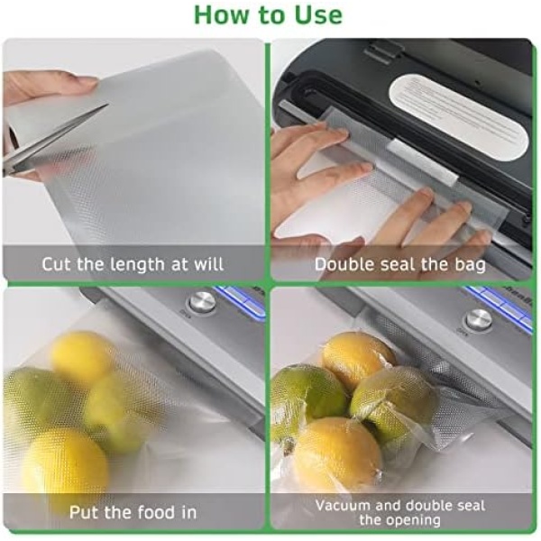 Food Vacuum Sealer Bag Rolls: KitchenBoss 6 Rolls Food Saver Bags - Image 5