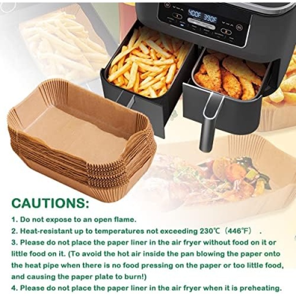 100PCS Air Fryer Liners Disposable for Ninja DZ201/DZ401, Ninja Air Fryer - Image 6