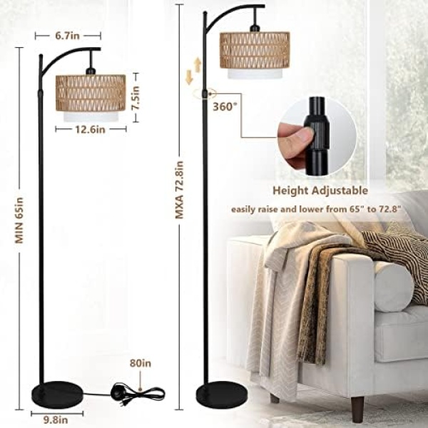 Arc Floor Lamp for Living Room with 3 Color Temperatures, Farmhouse Floor Lamps - Image 3