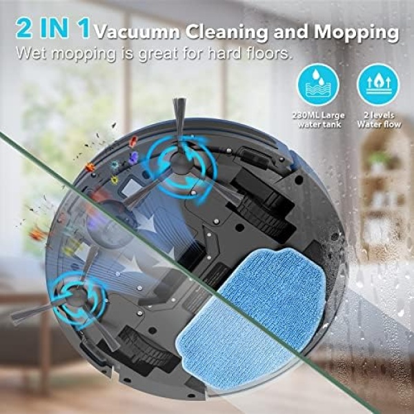 ZCWA Robot Vacuum Cleaner, Robotic Vacuum and Mop Combo Compatible - Image 4