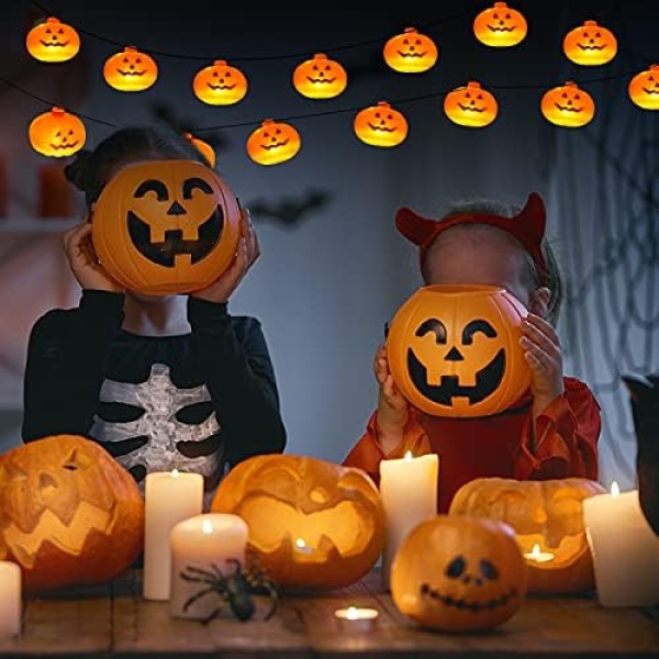 Halloween Decoration LED Pumpkin String Lights, 16.4ft/30 LED Halloween - Image 4