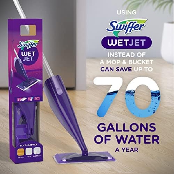 Swiffer WetJet Spray Mop Kit : Includes 1 Floor Mop, 1 Bottle of Floor Cleaner - Image 5