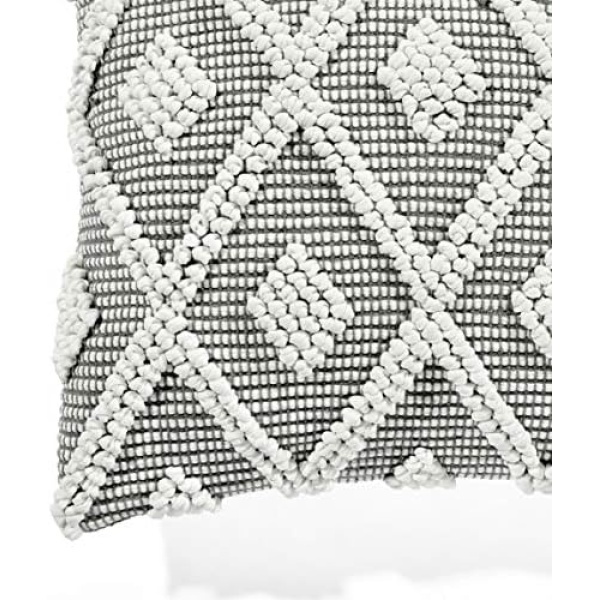 Lush Decor Adelyn Decorative Single Pillow Cover For Home, 20" x 20", Gray - Image 3