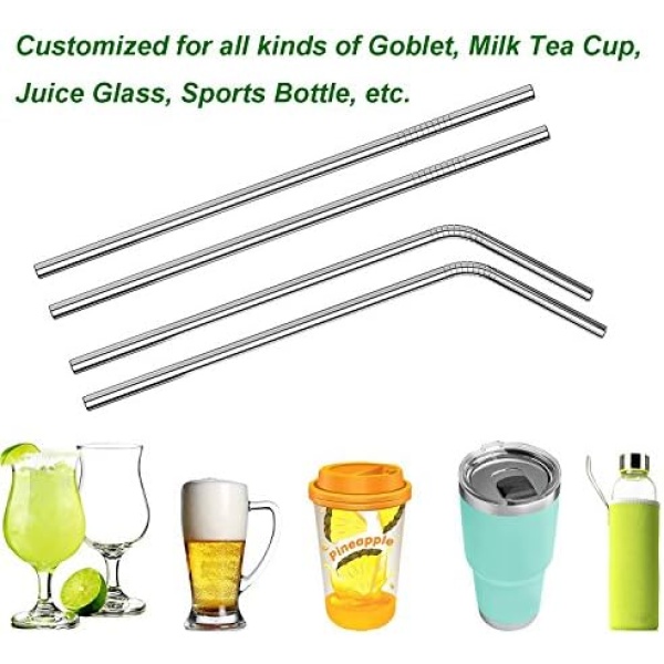 VEHHE Metal Straws Stainless Steel Straws Drinking Straws Reusable - 10.5 inches - Image 4