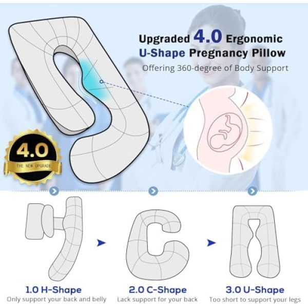 SASTTIE Pregnancy Pillow for Sleeping, Maternity Pillow for Pregnant Women, 60'' - Image 3
