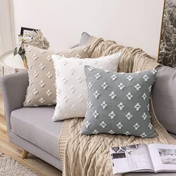 MIULEE Set of 2 Decorative Throw Pillow Covers Rhombic Jacquard Pillowcase Soft - Image 5