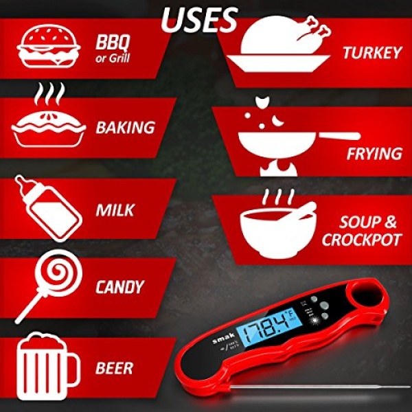 Digital Instant Read Meat Thermometer - Waterproof Kitchen Food Cooking - Image 5