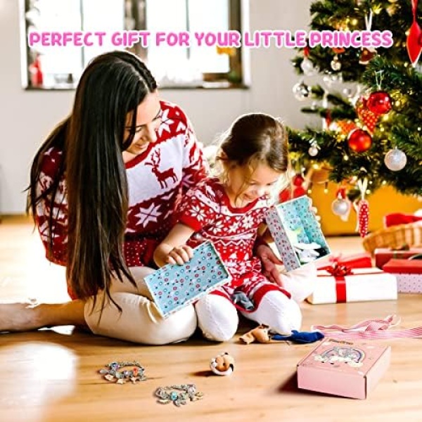 PERRYHOME Charm Bracelet Making Kit for Girls, 62 Pcs Unicorn Jewelry Making Kit - Image 7