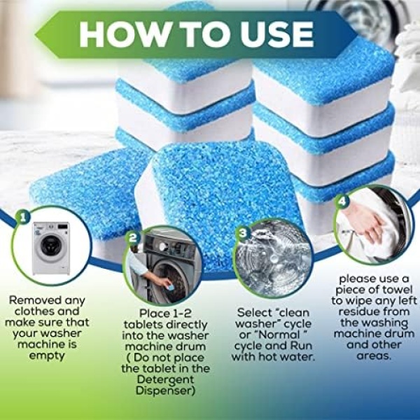 True Fresh Washing Machine Cleaner Tablets, 15 Solid Deep Cleaning Tablet - Image 4