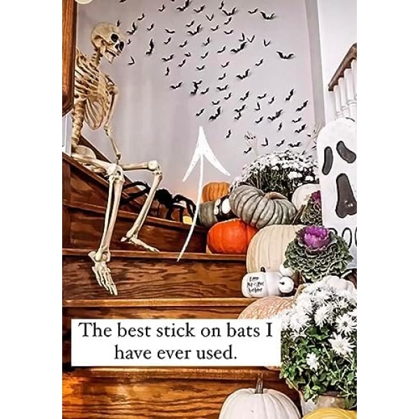 Halloween 3D Bats Decoration, DIY Scary Wall Bats Wall Decal Wall Stickers 4 - Image 5