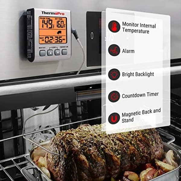 ThermoPro TP16S Digital Meat Thermometer for Cooking and Grilling, BBQ Food - Image 6