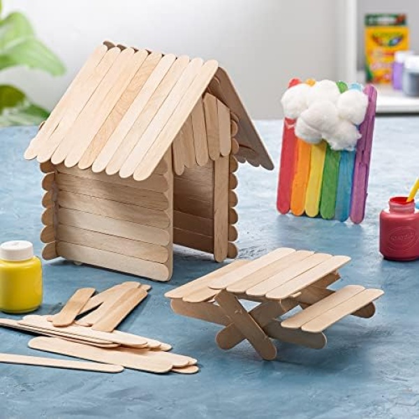[100 Count] Jumbo 6 Inch Wooden Multi-Purpose Popsicle Sticks ,Wood Craft - Image 3
