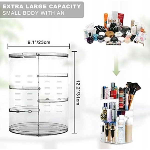 sanipoe 360 Spinning Makeup Organizer, Lazy Susan Rack Cosmetic Carousel Storage - Image 4